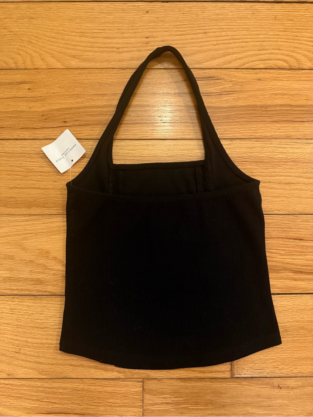 NWT American Eagle Black Knit Halter Tank Top - Picture 4 of 8